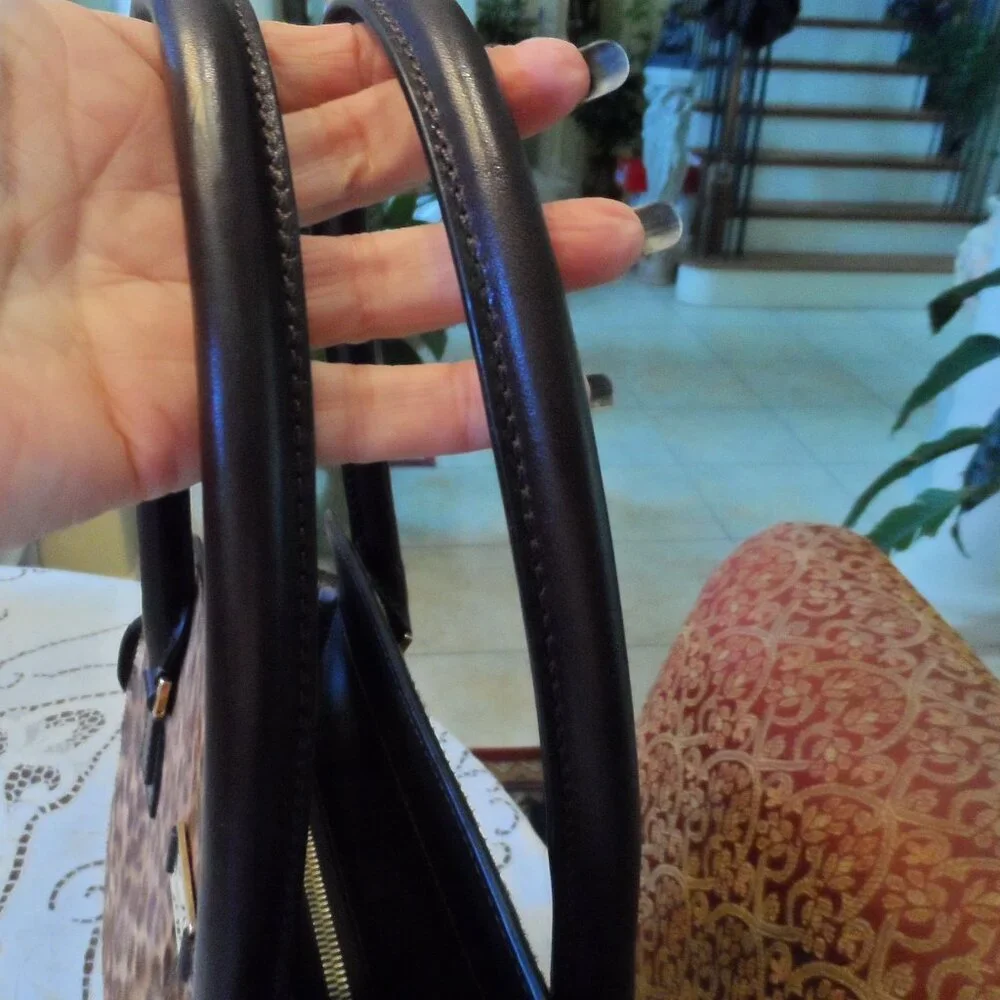 New Michaek Kors Collection Brown Leopard Calf Hair/Croc Print Leather Bag - Picture 14 of 16